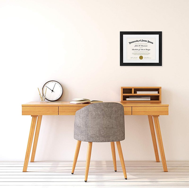 Americanflat 11x14 Diploma Frame with Shatter-Resistant Glass - Use as 8.5x11 Frame with Mat or Display 11x14 Documents Without Mat - Legacy Collection - Certificate Frames for Wall Display - Black - Image 4