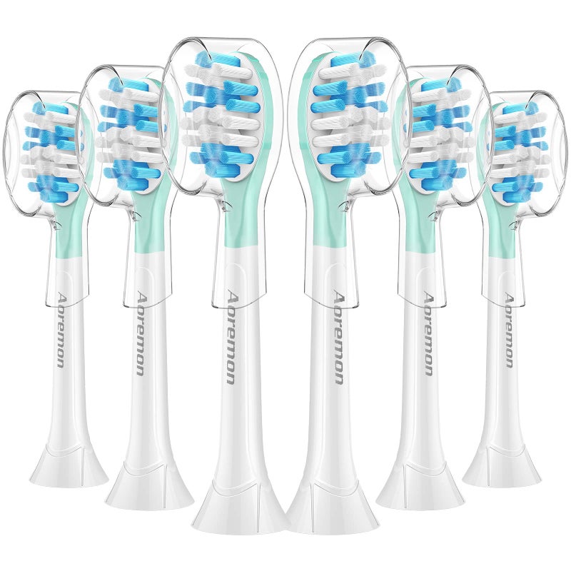 Aoremon Replacement Toothbrush Heads for Philips Sonicare C3 Premium Plaque Control HX904465 G3 Gum Care HX905465 W3 4100 5100 6100 7500 C1 C2 Flexcare Diamondclean HealthyWhite 6 Count White