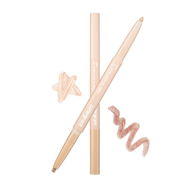 COLORGRAM قلم تمييز تحت العين 03 لون حقيقي  تمييز ناعم وطويل الأمد  قلم تحديد للماكياج اليومي المقاوم للتلطخ  تمييزات وجه KBeauty  مضيئات