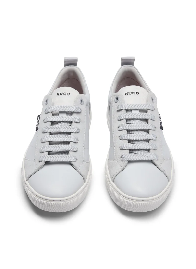 HUGO Faux-leather trainers with logo flag