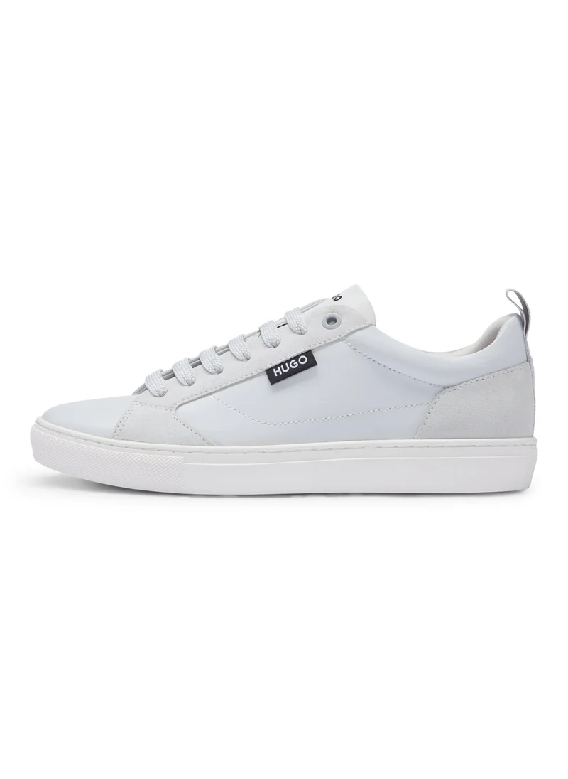 HUGO Faux-leather trainers with logo flag