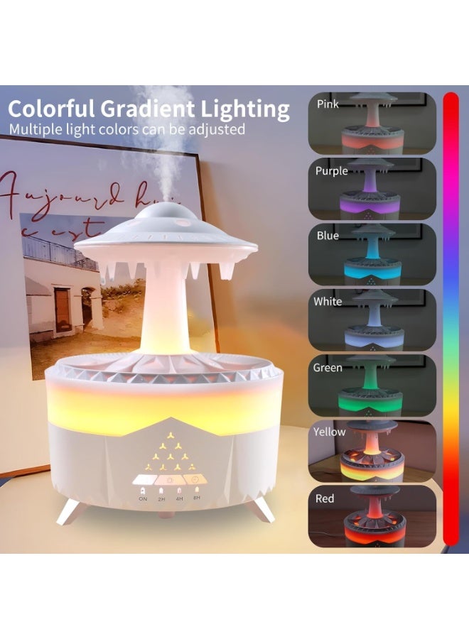 Denx Raindrop Cool Mist Humidifier with Essential Oil Diffuser, 7-Color LED Lights, Remote Control, 4 Timer Modes, Ultra-Quiet Air Humidifier for Bedroom, Baby Room, Office, Home & SPA - Image 3