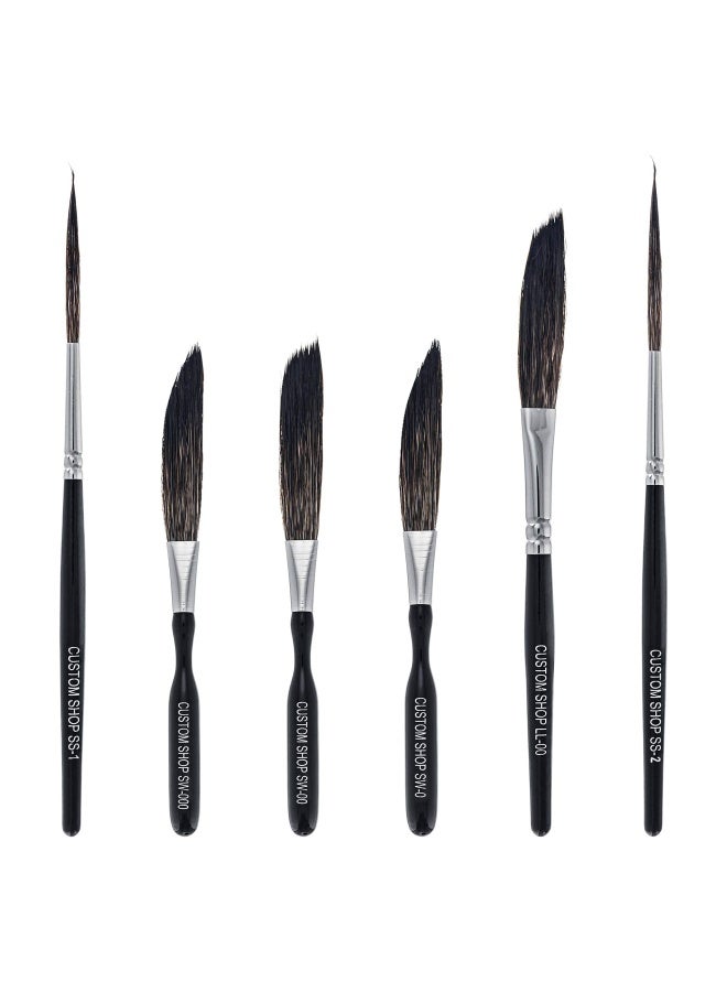 Generic Pinstriping Brush Master Set Sword 0 00 000 Scroll 1 And 2 Long Liner 00 - The Complete Set Of Every Brush Style And Size - High Performance Striping Brushes - Image 1