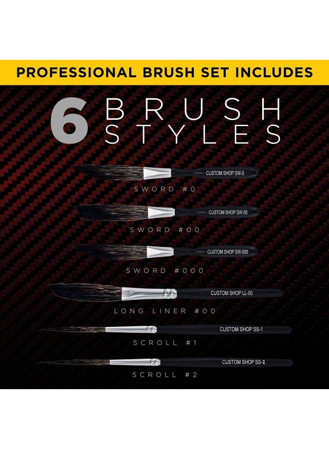 Generic Pinstriping Brush Master Set Sword 0 00 000 Scroll 1 And 2 Long Liner 00 - The Complete Set Of Every Brush Style And Size - High Performance Striping Brushes - Image 3
