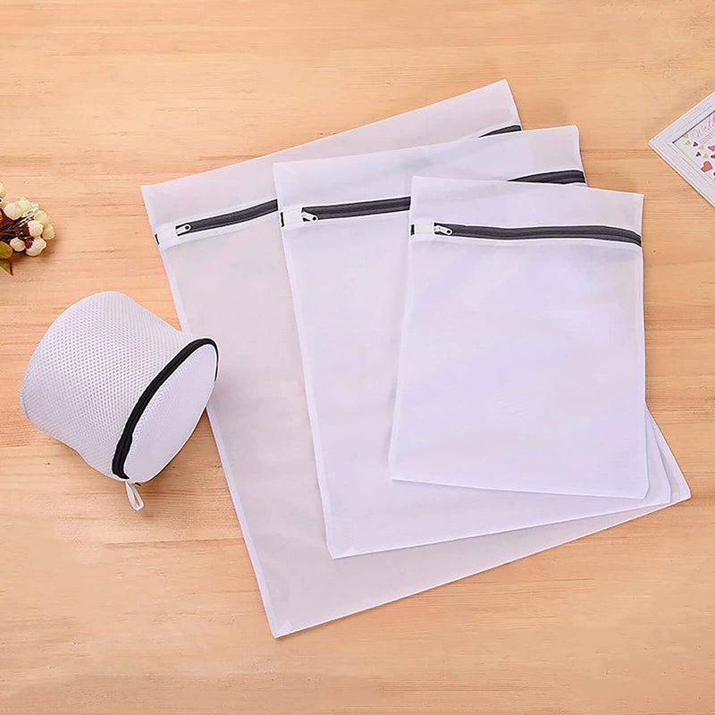 GALENO Mesh Laundry Bag with Zipper Clothing Washing Bags for Laundry Blouse Bra Hosiery Stocking Underwear Shoe Lingerie Travel Storage Organize Bag XL L M ROUND - Image 1