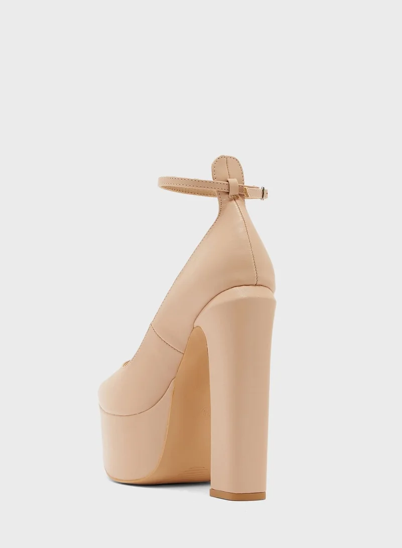 Ginger Platform Ankle Strap Pumps