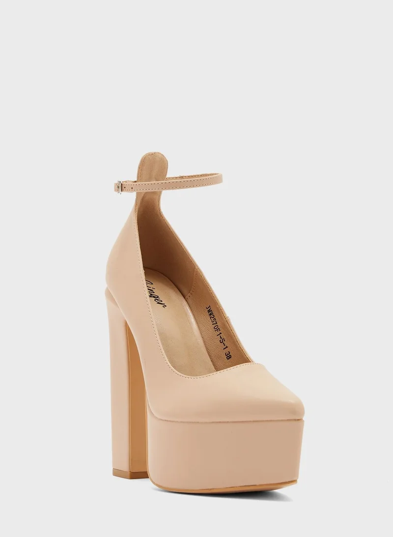 Ginger Platform Ankle Strap Pumps