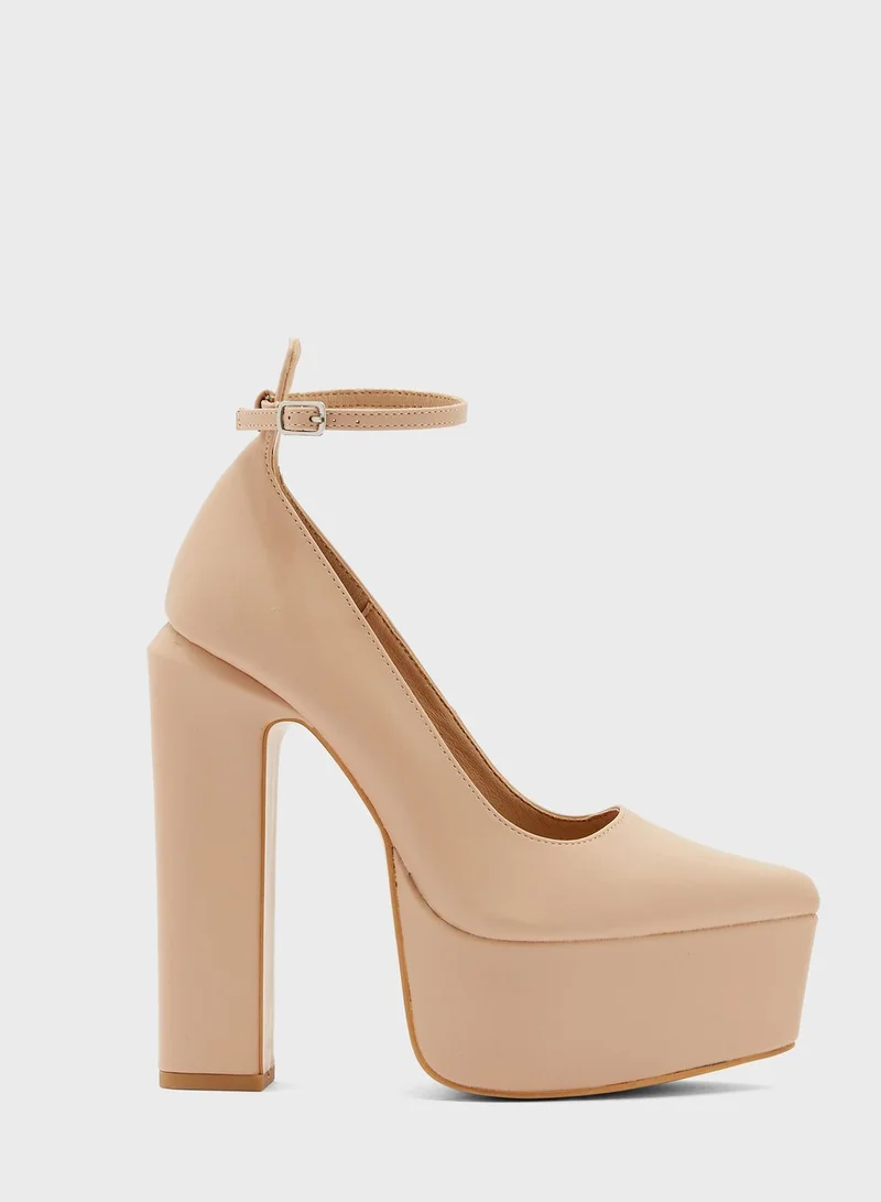 Ginger Platform Ankle Strap Pumps