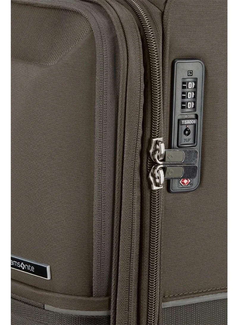 Samsonite 78 73h suitcase check-in size 78 cm / 29 inch, 4 spinner wheels, 100% nylon, platin grey|soft top|front pocket compartment|tsa combination lock|expandable - 10 years international warranty  | Best Price UAE