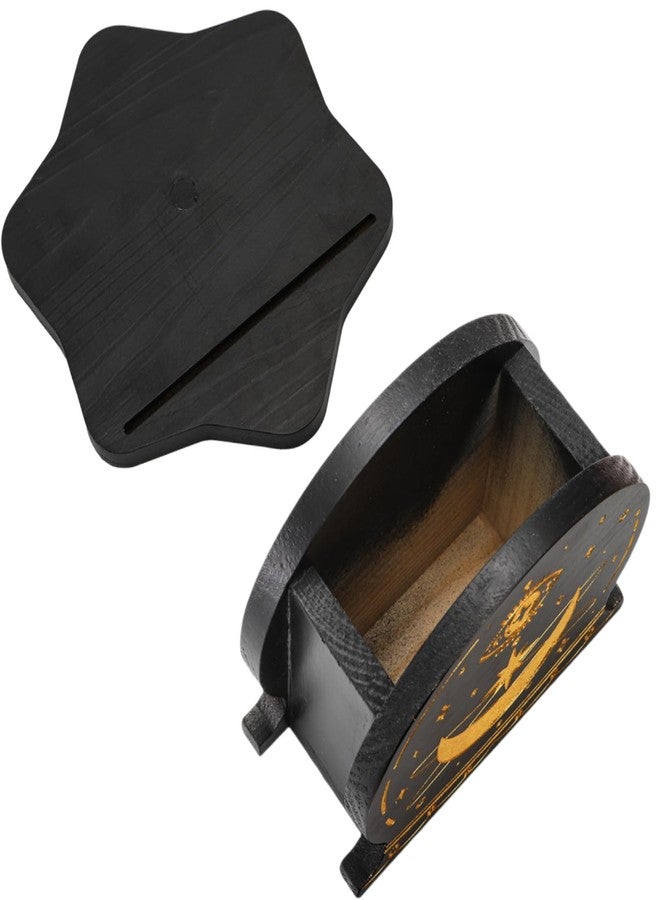 Eorbow Tarot Deck Holder with Card Case, Wood Tarot Card Display Stand Box, Round Daily Oracle Card Organizer, Witchy Decor Altar Supply for Crystal Stone Storage, Wiccan Accessories Gift - Image 5