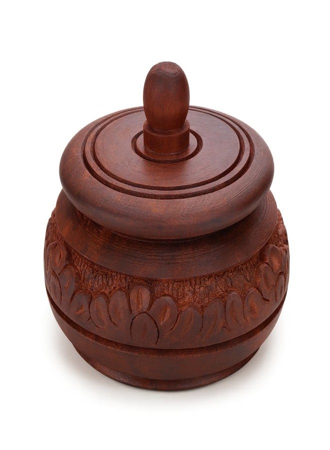 DigiRake Sindoor Dani for Wedding - Sheesham Wood Kumkum Box, Wooden Sindoor Box for Gifting & Return Gift (2.5 Inch Width)