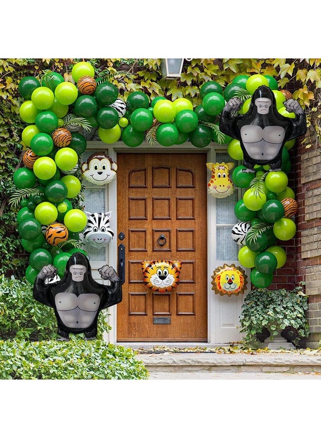 CYMYLAR 3pcs Gorilla foil balloons monkey king kong balloons Jungle Safari theme party supplies balloon gorilla tag birthday party decoration VR game theme Gorilla balloons primate fan party balloons  - Image 4