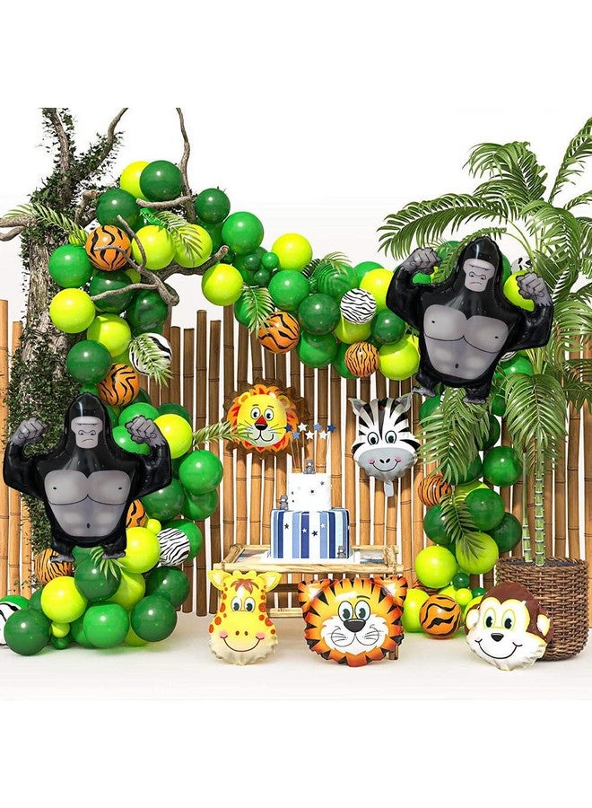 CYMYLAR 3pcs Gorilla foil balloons monkey king kong balloons Jungle Safari theme party supplies balloon gorilla tag birthday party decoration VR game theme Gorilla balloons primate fan party balloons  - Image 3