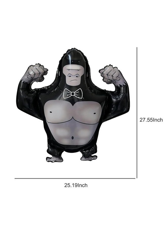 CYMYLAR 3pcs Gorilla foil balloons monkey king kong balloons Jungle Safari theme party supplies balloon gorilla tag birthday party decoration VR game theme Gorilla balloons primate fan party balloons  - Image 2