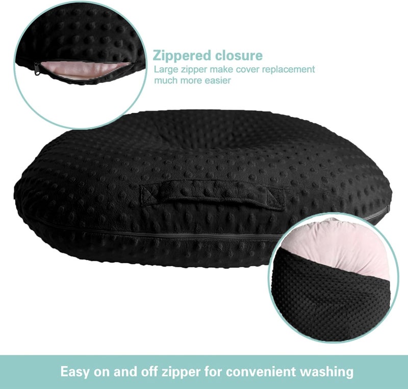Owlowla Newborn Lounger Cover,Minky Removable Slipcover Fits Newborn Lounger for Baby Boy Girl(True Black) - Image 3