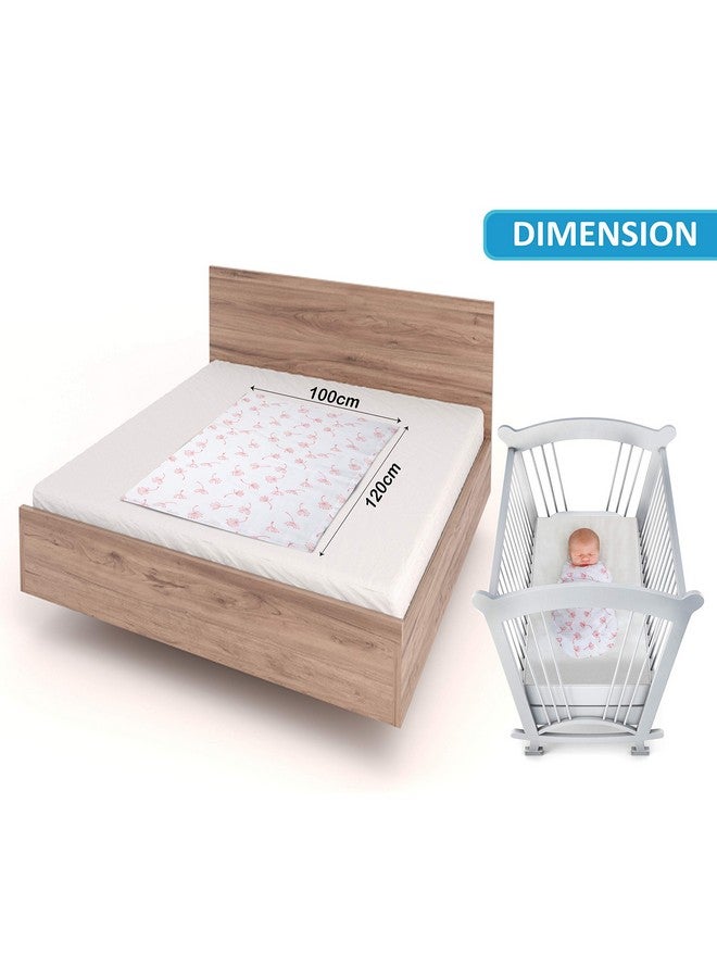 لوفلاب طقم لفافات الأطفال من قماش موسلين قطني 100%، عبوة من 3 قطع، مقاس 120 سم × 100 سم (47 بوصة × 39 بوصة)، مطبوع عليه قلوب وطيور على اللون الأبيض، للأطفال من سن 0 إلى 18 شهرًا فما فوق، لفافات موسلين مولمول مطبوعة للأطفال حديثي الولادة - Image 5