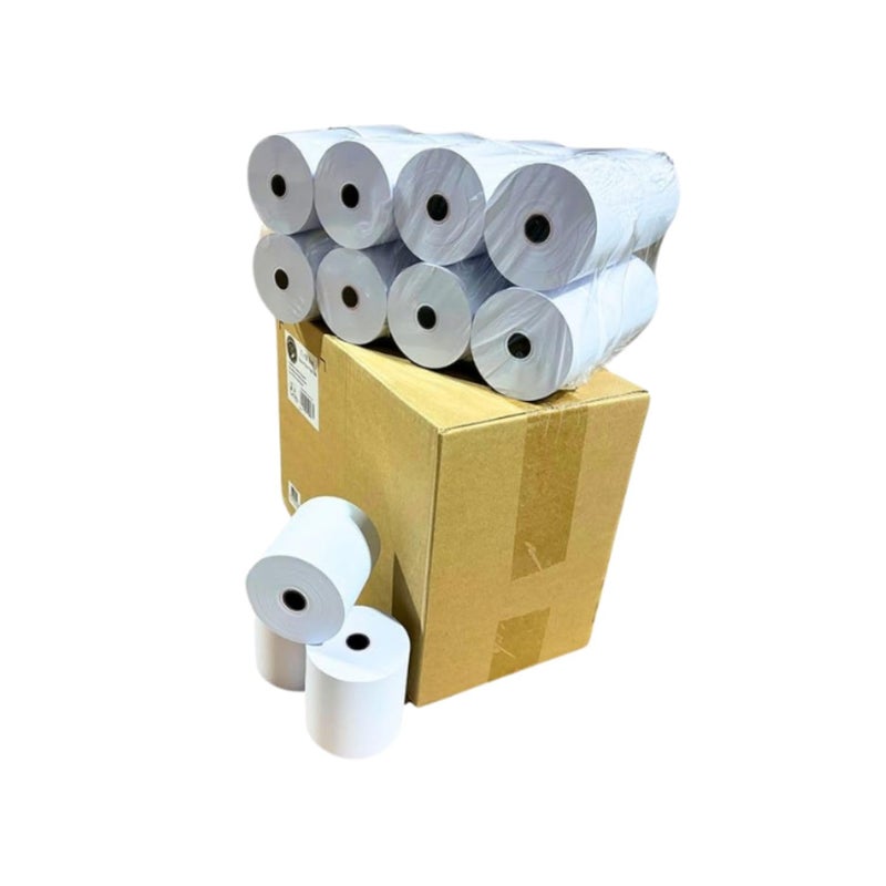 BAM POS 3" x 150' 1ply Bond Receipt Paper Rolls for Kitchen Impact Printers TMU200 SRP275 Star SP700 Suitable For Printing Kitchen Tickets and Order Receipts (24 Rolls Per Case) - Image 1