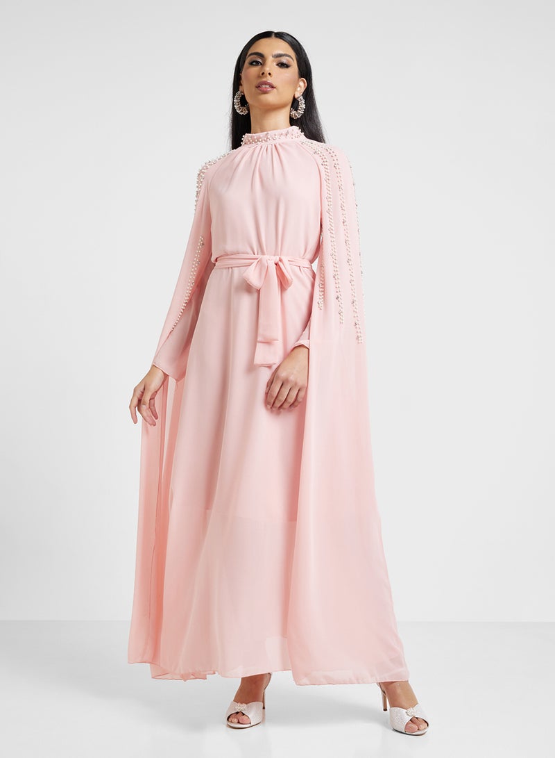 Khizana Embellished Dress With Exaggerated Sleeve - Image 1