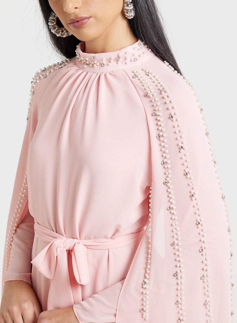 Khizana Embellished Dress With Exaggerated Sleeve - Image 3