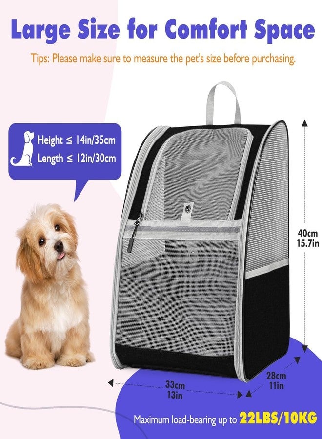 GBEX Large Cat Carrier Backpack, Pet Carrier Backpack with Breathable Mesh for Small Medium Cats & Puppies, Upgraded Steel Frame Bubble Cat Carrier for Hiking Travel Cycling - Grey (Mesh) - Image 2