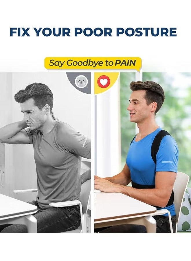 Posture Corrector for Women and Men, Brace for Upper and Lower Back Pain Relief, Adjustable and Fully Back Support Improve Back Posture and Lumbar Support - Image 2