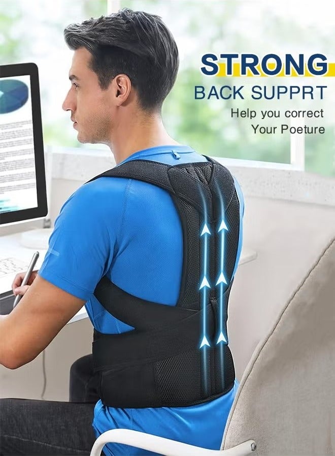 Posture Corrector for Women and Men, Brace for Upper and Lower Back Pain Relief, Adjustable and Fully Back Support Improve Back Posture and Lumbar Support - Image 4