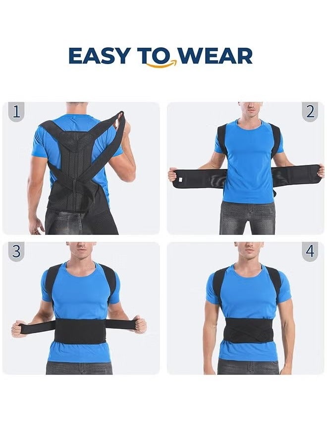 Posture Corrector for Women and Men, Brace for Upper and Lower Back Pain Relief, Adjustable and Fully Back Support Improve Back Posture and Lumbar Support - Image 5