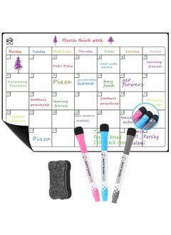 White Magnetic Dry Erase Calendar Whiteboard