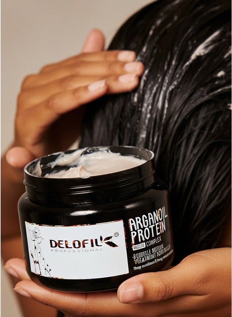 DELOFIL Argan Oil Protein Hair Mask – Deep Repair & Hydrating Treatment for Damaged, Dry, and Frizzy Hair. - Image 2