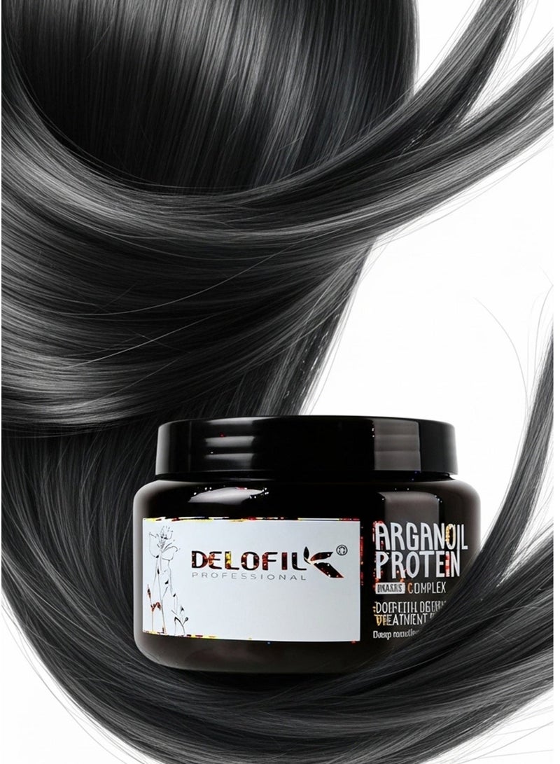 DELOFIL Argan Oil Protein Hair Mask – Deep Repair & Hydrating Treatment for Damaged, Dry, and Frizzy Hair. - Image 1