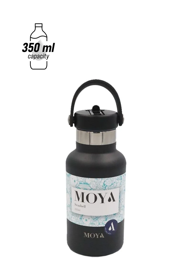 مويا Moya "Seashell" 350ml Insulated Sustainable Water Bottle Black