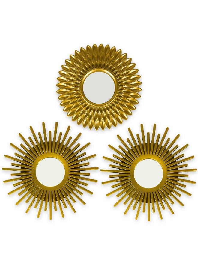 مرآة حائط ذهبية - مرايا حائط للديكور الداخلي والمنزلي، مرايا دائرية ذهبية لتزيين الحائط، مرايا دائرية لتزيين الحائط الحديث - Image 1