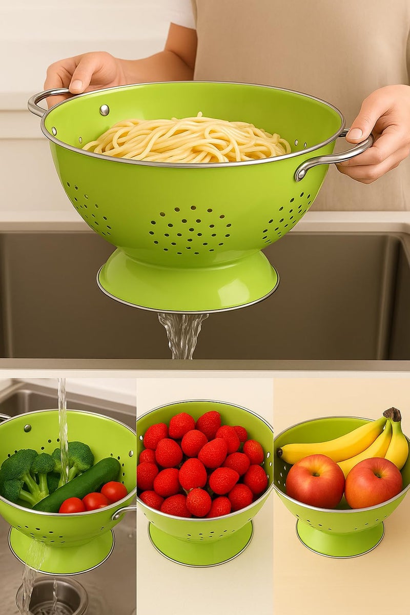 Reston Lloyd Calypso Basics by Reston Lloyd Powder Coated Enameled Colander, 5 Quart, Red - Image 2