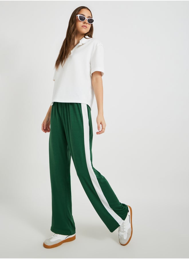 Take Two Side Striped Wide Leg Pants with Elasticated Waistband  - Image 1