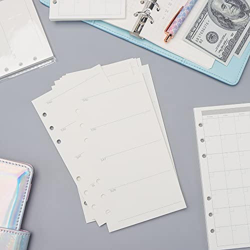 AxeWoodz A6 Refill Paper 3 Pack Undated Daily Weekly Monthly Binder Inserts 6-Hole Punched Filler Paper Planner Refills, 135 Sheets/270 Pages Refillable Planner Binder Papers - Image 5
