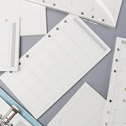 AxeWoodz A6 Refill Paper 3 Pack Undated Daily Weekly Monthly Binder Inserts 6-Hole Punched Filler Paper Planner Refills, 135 Sheets/270 Pages Refillable Planner Binder Papers - Image 3