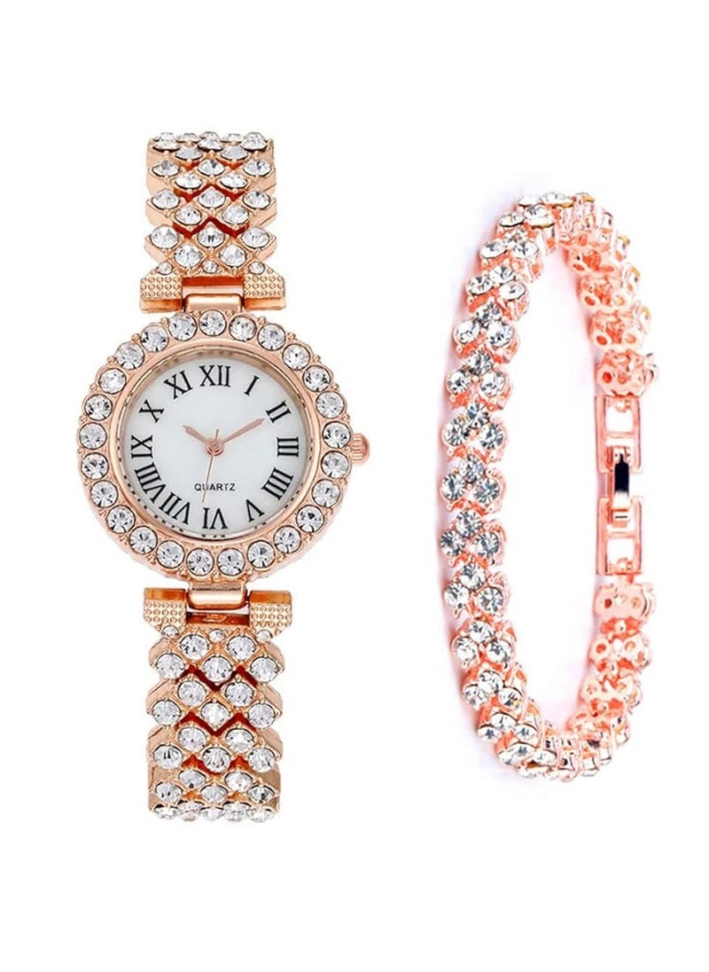 modio Modio U93 Mini 40 MM Smart Watch With 3 Pair Strap and Stylish Analogue Watch with Diamond Jewellery Accessories Combo for Ladies and Girls Black  - Image 2