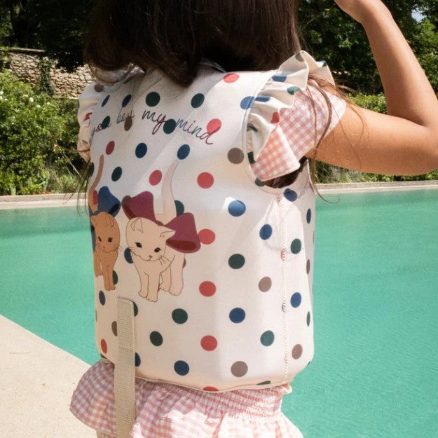 KS24 Spring and Summer New Baby Baby Swimwear Sunscreen Vest Unisex Children Swimming Auxiliary Buoyancy Vest Bowknot kitten children's water buoyancy vest