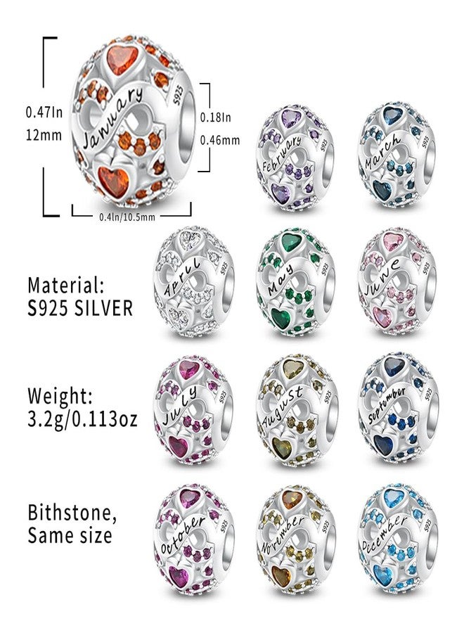 ChenYuTe Birthstone Charms for Bracelet 925 Sterling Silver Bead Charm Happy Birthday Charm Jewelry Gift for Women - Image 5