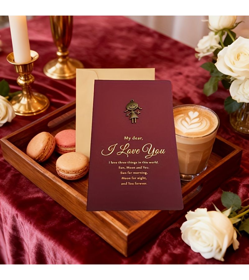 ظرف معدني ذو قاعدة حمراء بطاقات شكر مكتوبة بخط اليد مجموعة من 10 قطع - Image 5