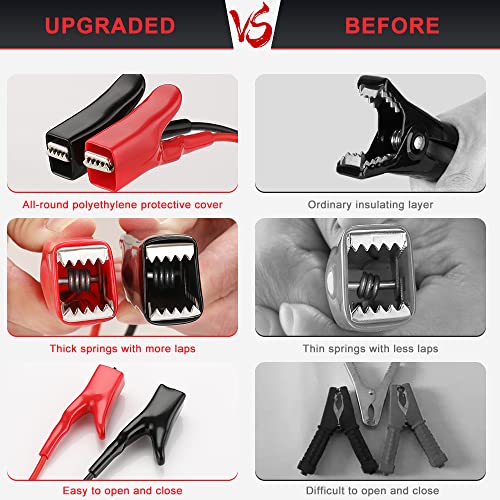 ELECTOP Upgraded 10AWG Battery Alligator Clips Booster Jumper Cable, Battery Charger Clamps to O Ring Terminal Harness Wire, Quick Disconnect/Connect Cable for Inverter Car Battery Charging - Image 4