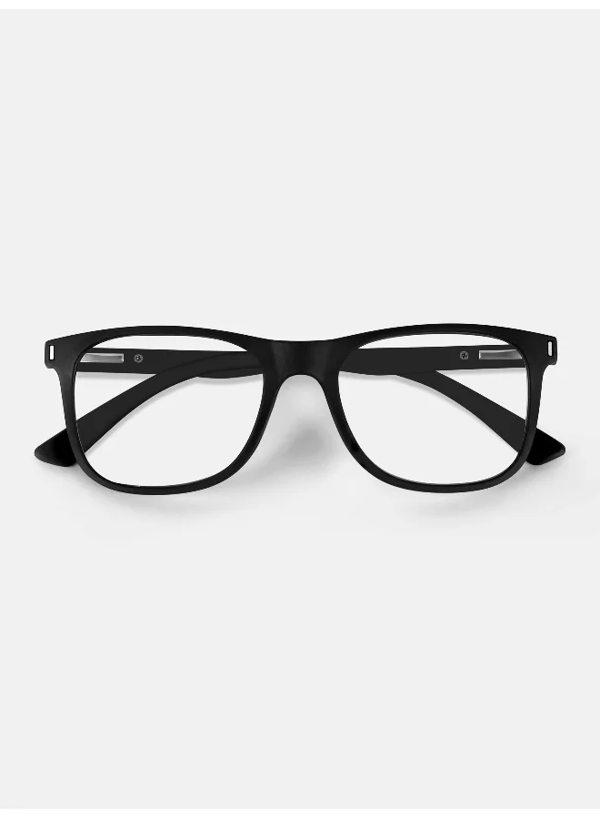 Woggles Noir Black Square Blue Screen Glasses