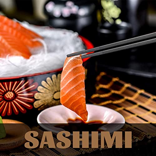 INOVERA (Label) 5 Pairs Fiberglass Reusable Non-Slip Chopsticks for Sushi, Noodles, Fried Rice (24 Cm, Black) - Image 5