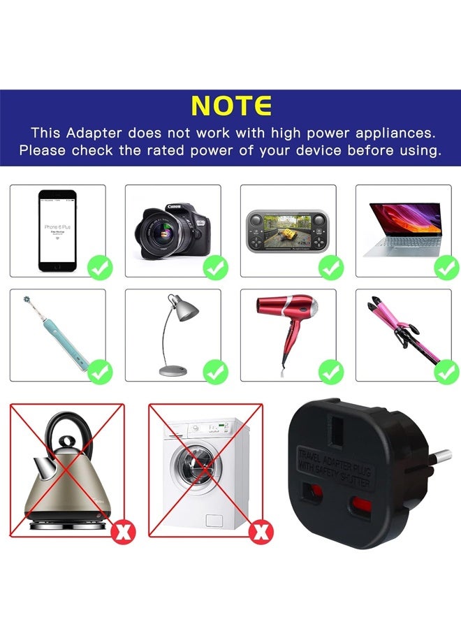 Uk to European Plug Adapter, Travel Adapter, Travel Plugs Uk to Eu, European Plug Adapter C, E, F - Image 2
