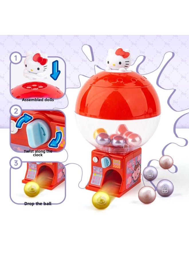 Tidal Rise Genuine Sanrio Mini Gashapon Machine Toy Hello Kitty Melody Kulomi Big Ear Dog Building Blocks-Color:Melody-gashapon Machine  - Image 3