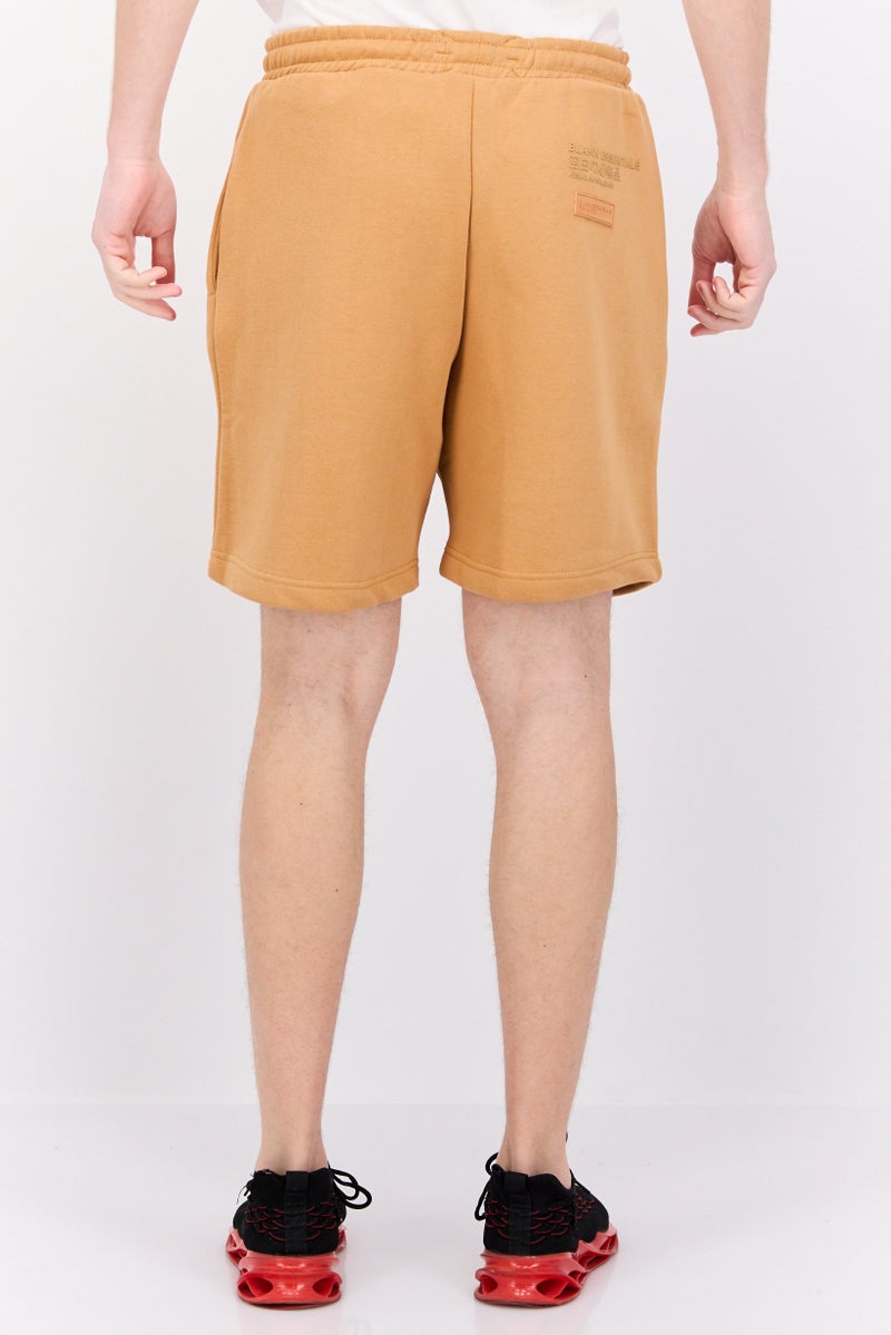 Blank Essentials Men Brand Logo Basic Shorts, Camel - Image 4