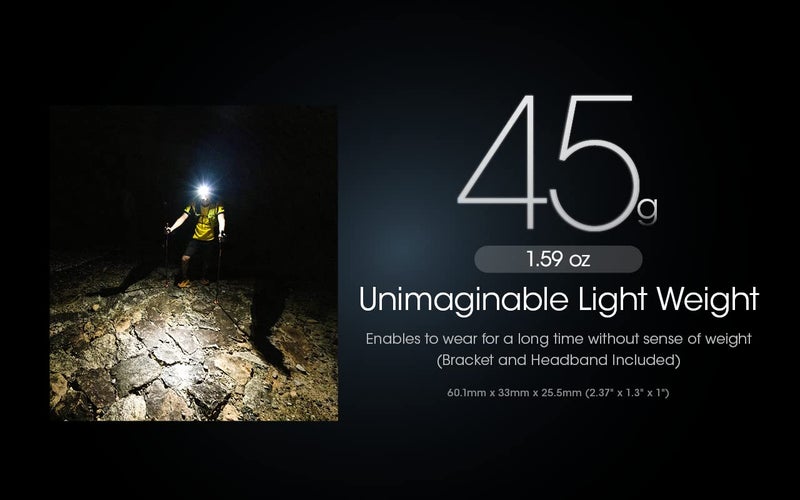 NITECORE NITECORE NU25 400 UL Ultra Lightweight Headlamp, 400 Lumen USB-C Rechargeable with Lumentac Organizer for Back Packing, Camping and Running (Black)  - Image 4