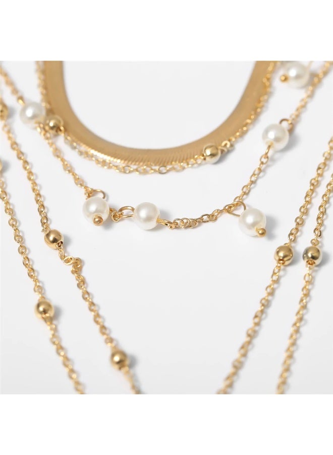 Goolsky قلادة طبقات بسيطة للنساء – مجموعة قلادة تشوكر سلسلة ذهبية رقيقة، مجوهرات أنيقة للاستخدام اليومي، سلاسل متعددة الطبقات قابلة للتعديل ومضادة للتأكسد، هدايا للاستخدام اليومي (عيد/أعياد ميلاد) - Image 2