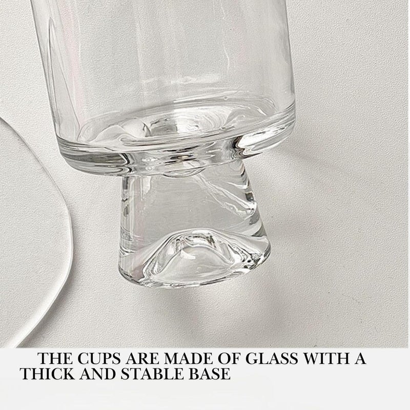 Boxonly Handcrafted Footed Glass Dessert Bowls  Clear Footed Trifle Glasses Set with Unique Mountain Design 201300ml Capacity Ideal for Parfaits and Fruit Set of 2 - Image 5