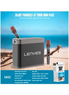 Lenyes Lenyes S832 Outdoor KTV Wireless Speaker and Microphone Karaoke, 200W Output, 5.0 Bluetooth, Up to 18 Meters Distance, Up to 22 Hours Battery Life, 24000mAH Battery Capacity - Black  - Image 3